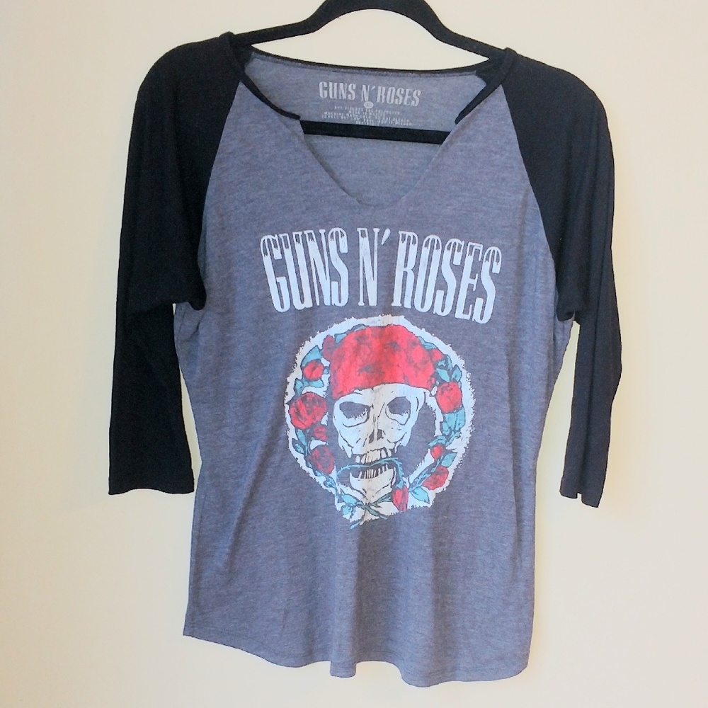 guns & roses | 3/4 length sleeve graphic tee